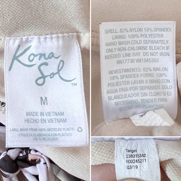 Kona Sol Leopard V-neck Racerback One Piece Swimsuit in Cream • M - Picture 6 of 7